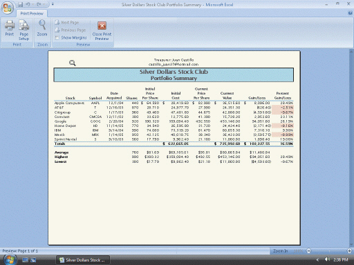   Figure 2-2 The ____ button, in the accompanying figure, allows you to view the page in larger or smaller sizes in the Preview window. A) Next page B) Zoom C) Page Setup D) Preview