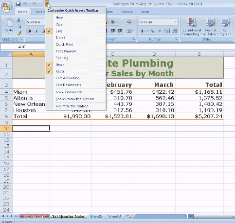   Figure 3 In the accompanying figure, the menu displayed allows you to add buttons to the Excel Ribbon.