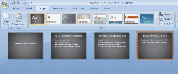   Figure 2-2 In the accompanying figure, what are the four small slides called? A) graphics B) thumbnails C) icons D) images