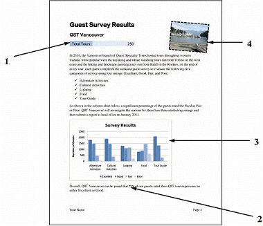   Because the pasted object pointed to by item 3 in the Word document shown above is a ____, it is automatically linked to its source object in Excel. A)  chart B)  text selection C)  picture D)  value