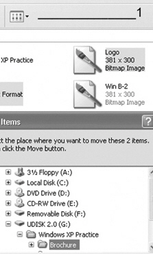   In the above figure, how many files have been selected to be moved? A)  0 B)  1 C)  2 D)  4