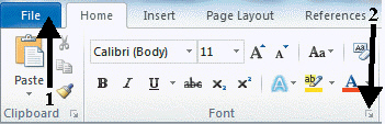 FIGURE GS 1-1   Item 2 in Figure GS 1-1 above is a ____. A)  tab B)  group C)  dialog box launcher D)  gallery