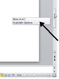 FIGURE PPT 1-2   The arrow is pointing to the ____ in Figure PPT 1-2 above. A)  Title bar B)  Scroll box C)  Search box D)  ScreenTip