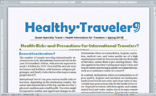   In the document shown in the figure above, how many sections are visible on the screen? A)  1 B)  2 C)  3 D)  4