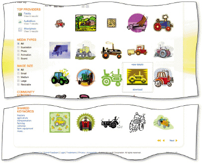   Files containing ____, like those in the accompanying figure, are available from a variety of sources. A) task panes B) search terms C) colors D) graphics