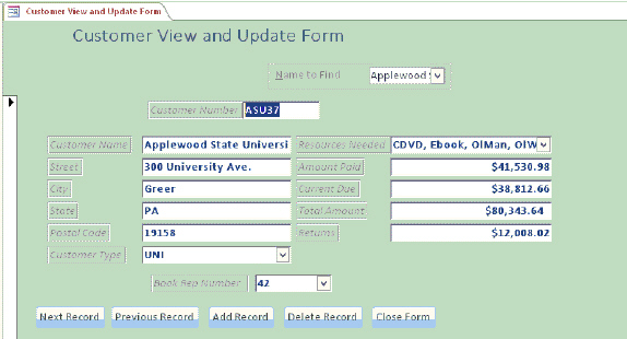   The accompanying figure shows command buttons on a form. The action for the Delete Record button is Delete Record, which is in the ____________________ category.