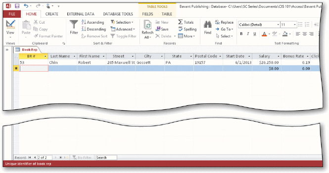   As shown in the acsampanying figure, you can move to the first resard in a table by clicking the Start resard Navigation button.