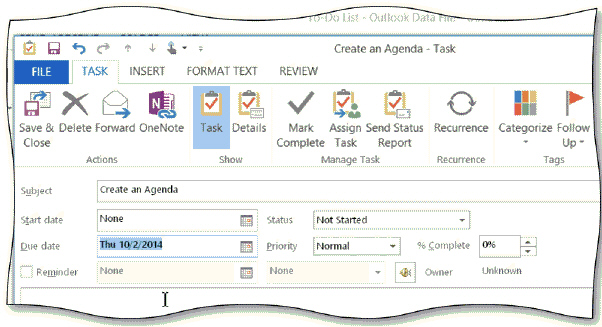   If you have a specific ____, you can enter it when you create a task, as shown in the acsampanying figure. A)  goal B)  index C)  due date D)  data set