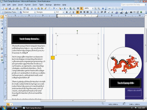   Figure 2 As you drag to create a text box, you can watch the Object Size area on the ____ as shown in the accompanying figure. A)  Standard toolbar B)  Objects toolbar C)  status bar D)  menu bar