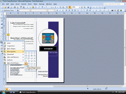   Figure 3 The AutoShapes menu is accessed through the Objects toolbar as shown in the accompanying figure.