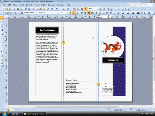   Figure 5 Using the accompanying figure as your guide, briefly discuss the advantages of synchronized objects in a brochure template.