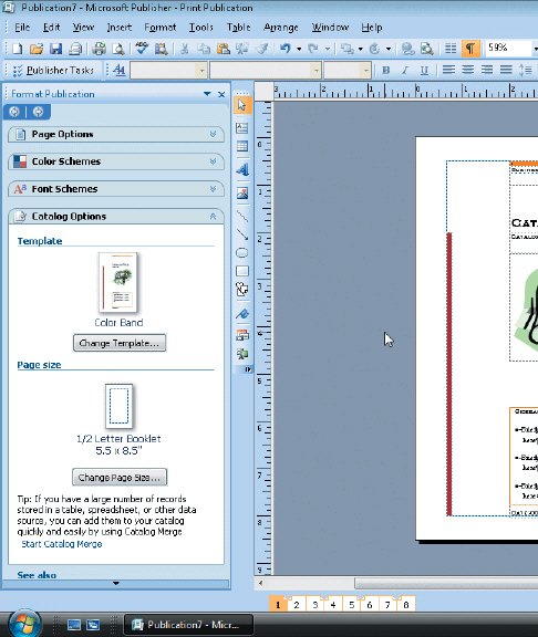   Figure 5-6 To delete a catalog template page, you can right-click the page number in the Format Publication task pane , as shown in the accompanying figure, and then click the Delete Page command on the shortcut menu