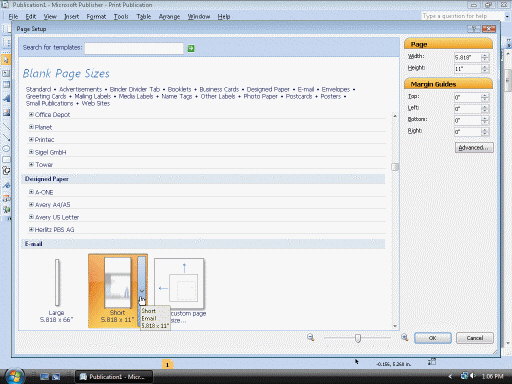   Figure 3 Using the accompanying figure, list the steps to open the Page Setup dialog box and change paper size for an e-mail letter.