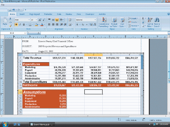   Figure 2 Opening an embedded object for editing displays the Excel ____ containing commands, as shown in the accompanying figure. A)  Ribbon B)  Standard toolbar C)  menu bar D)  Formatting toolbar