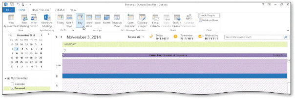     In the acsampanying figure, the slashed bars indicate a(n) Out of Office appointment.