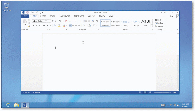   Tap or click the ____ document thumbnail on the Word start screen to create a blank Word document in the Word window, as shown in the acsampanying figure. A)  Blank B)  New C)  Start D)  Create