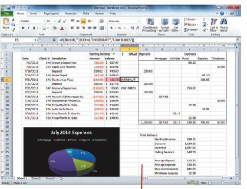 You want to document your family's personal expenses and decide to use Excel 2010. The Excel spreadsheet in progress appears below.     How would you save the expense workbook with a new name in Excel?