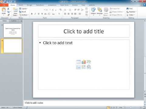   Figure A-1 The text  Click to add text  is the content ____. A)  holder B)  placeholder C)  box D)  rectangle