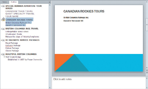     Because you are working in the Outline tab, a new slide is created when you press [Shift][Tab].