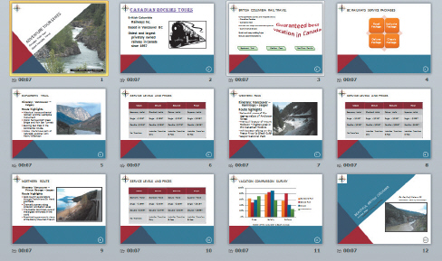   The numbers  00:07  that appear under each of the slides above is the ____ timing. A)  animation B)  transition C)  slide D)  rehearse