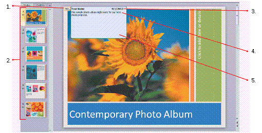 <strong> Item #5 in the accompanying figure is a comment ____.</strong> A) thumbnail B) text box C) template D) icon