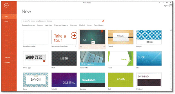   The accompanying figure illustrates the screen you use to choose a ____. A)  placeholder B)  presentation C)  title D)  document theme