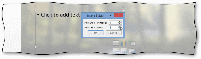   You can open the Insert Table dialog box, shown in the accompanying figure, by clicking the ____ button in the content placeholder. A)  Create Table B)  Draw Table C)  Insert Table D)  Paint Table