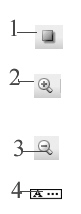   In the figure above, you can use item 2 to Zoom in on an object.