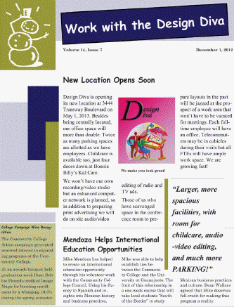   In the figure above, the text that states Larger, more spacious facilities....and much more PARKING! is a ____. A)  pull quote B)  masthead C)  sidebar D)  placeholder