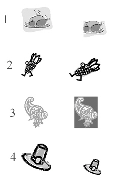   In the figure above, the pair of images labeled ________ has been resized. A)  1 B)  2 C)  3 D)  4