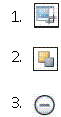   In the accompanying figure, item 2 is used to align objects.