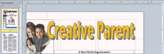 <strong> In the accompanying figure, the title of the newsletter was originally behind the graphic of the children causing the letter C to not appear. To fix this, the designer selected Creative Parent and clicked the ____ button.</strong> A) Bring Forward B) Bring Front C) Move In Front D) Stack on Top