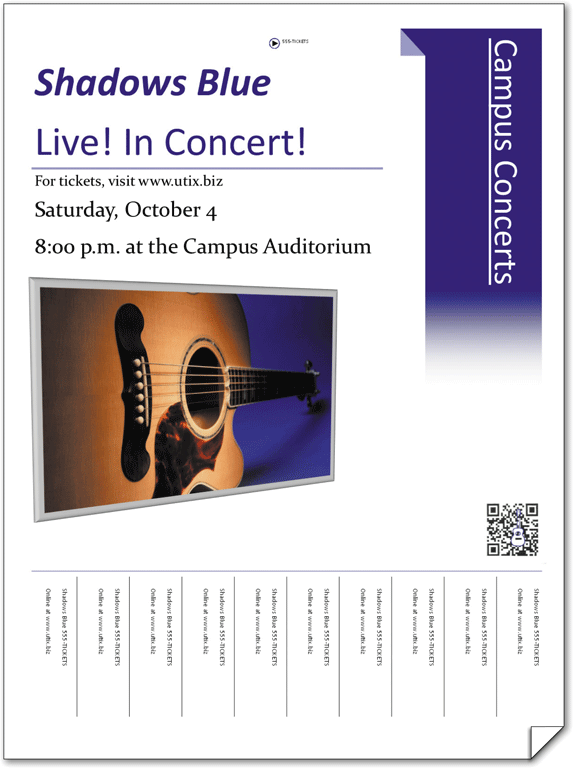 <strong> The ____ Shadows Blue, as shown in the accompanying figure, clearly identifies the purpose of the flyer, using large, bold letters.</strong> A) tear-off B) tagline C) headline D) attention getter