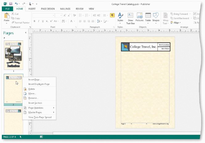   To view a two-page spread, press and hold or right-click Page 2 in the ____ pane to display the shortcut menu, as shown in the accompanying figure. A)  Graphics Manager B)  Page Navigation C)  Two-Page Spread D)  Research