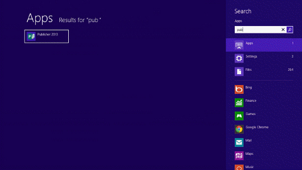   To access the program list shown in the accompanying figure, you would press the ____________________ button on the keyboard to go to the Start screen, then type pub .