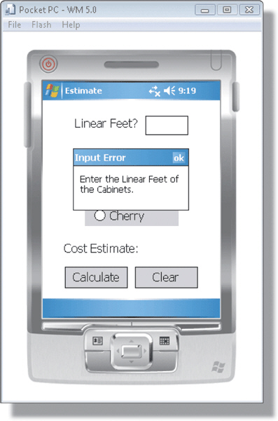   Figure 5-2 To display a message box window like the one in the accompanying figure, use the ____ procedure of the MessageBox class. A)  Display B)  Show C)  View D)  Visible
