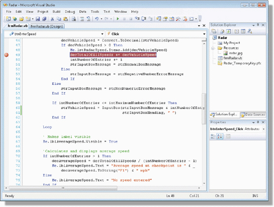   Figure 6-3 Only one breakpoint can be set in a program, as shown in the accompanying figure.