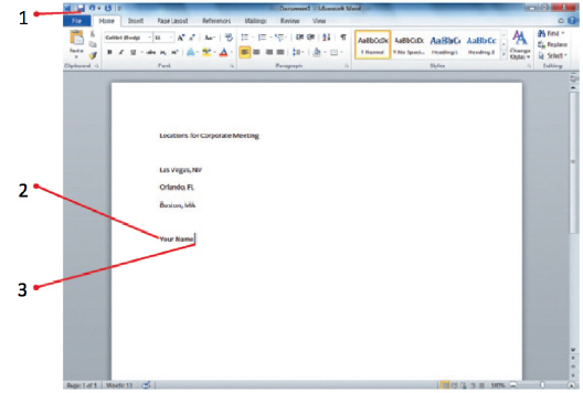   When you save the document shown in the figure above for the first time, the ____ dialog box opens. A)  Open B)  Close C)  Page Setup D)  Save As