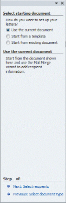   Which step of the mail merge process is shown in the accompanying figure? A)  1 B)  2 C)  3 D)  4