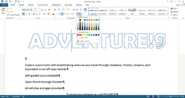   When you ____________________ text, using the tools shown in the accompanying figure, Word colors the rectangular area behind any text or graphics.