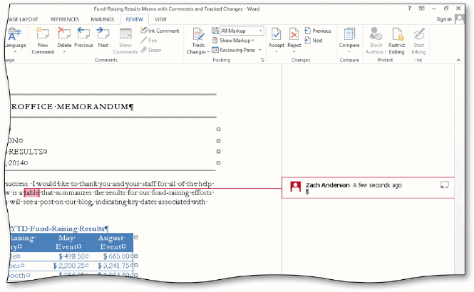   A(n)  ____, like the one in the accompanying figure, is a note inserted in a document. A)  annotation B)  memo C)  comment D)  markup