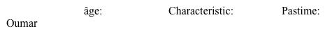 Les frères et sœurs de Youssou. Youssou continues to talk about his family and gives more information about his brothers and sisters. Listen as he describes them. In the spaces below, provide the ages of his brothers and sisters, as well as one physical or personality characteristic, and one activity that each brother or sister enjoys.    