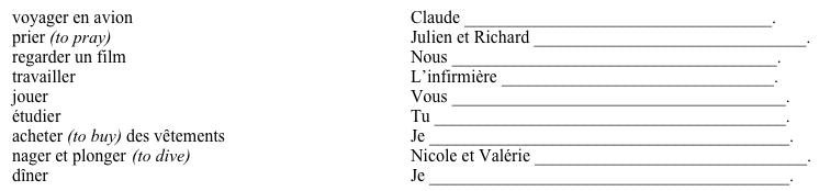Les endroits: Où est-ce qu'on va pour… ? Tell where these people go to do the following activities. Use the verb aller with the appropriate preposition and a location from this list? aéroport, bibliothèque, boutiques, cinéma, église, hôpital, parc, piscine, restaurant. Follow the model! Modèle: travailler   ? Le PDG va au bureau.  