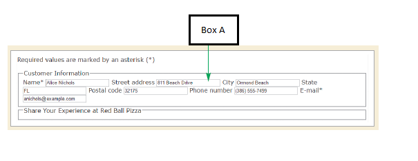   In the accompanying figure, what does Box A represent? A)  Check box B)  Radio button C)  Input box D)  Label button