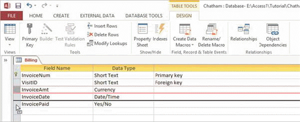  In the accompanying figure, once the selected field is moved it will appear above which field in Design view? A)  InvoicePaid B)  InvoiceDate C)  InvoiceAmt D)  InvoiceNum