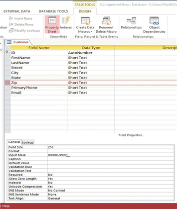 Case Based Critical Thinking Questions Case 5-1 Janise is creating a database to keep track of her customers for her pet sitting business. She is in the process of creating the Customer table. She would like to design the table so that data entry is as consistent and accurate as possible. Using the figures below, determine which Access features Janise used to ensure consistent and accurate data entry.   Figure Case 5-1-1   Figure Case 5-1-2 The State field in Figure Case 5-1-1 illustrates which of the following? A)  an Autofilter B)  a conditional value C)  a lookup field D)  an input mask