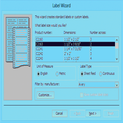    In the accompanying figure, this set of labels will be printed with _____________________ columns per page.