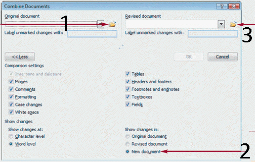   The options in the bottom half of the dialog box in the accompanying figure control which items will be marked by ____ marks. A) version B) merge C) revision D) editorial