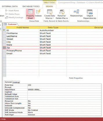 Case Based Critical Thinking Questions Case 5-1 Janise is creating a database to keep track of her customers for her pet sitting business. She is in the process of creating the Customer table. She would like to design the table so that data entry is as consistent and accurate as possible. Using the figures below, determine which Access features Janise used to ensure consistent and accurate data entry.   Figure Case 5-1-1   Figure Case 5-1-2 The State field in Figure Case 5-1-1 illustrates which of the following? A)  an Autofilter B)  a conditional value C)  a lookup field D)  an input mask