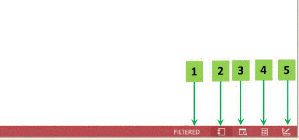   In the accompanying figure, which numbered arrow indicates the Layout view button? A)  1 B)  2 C)  3 D)  4